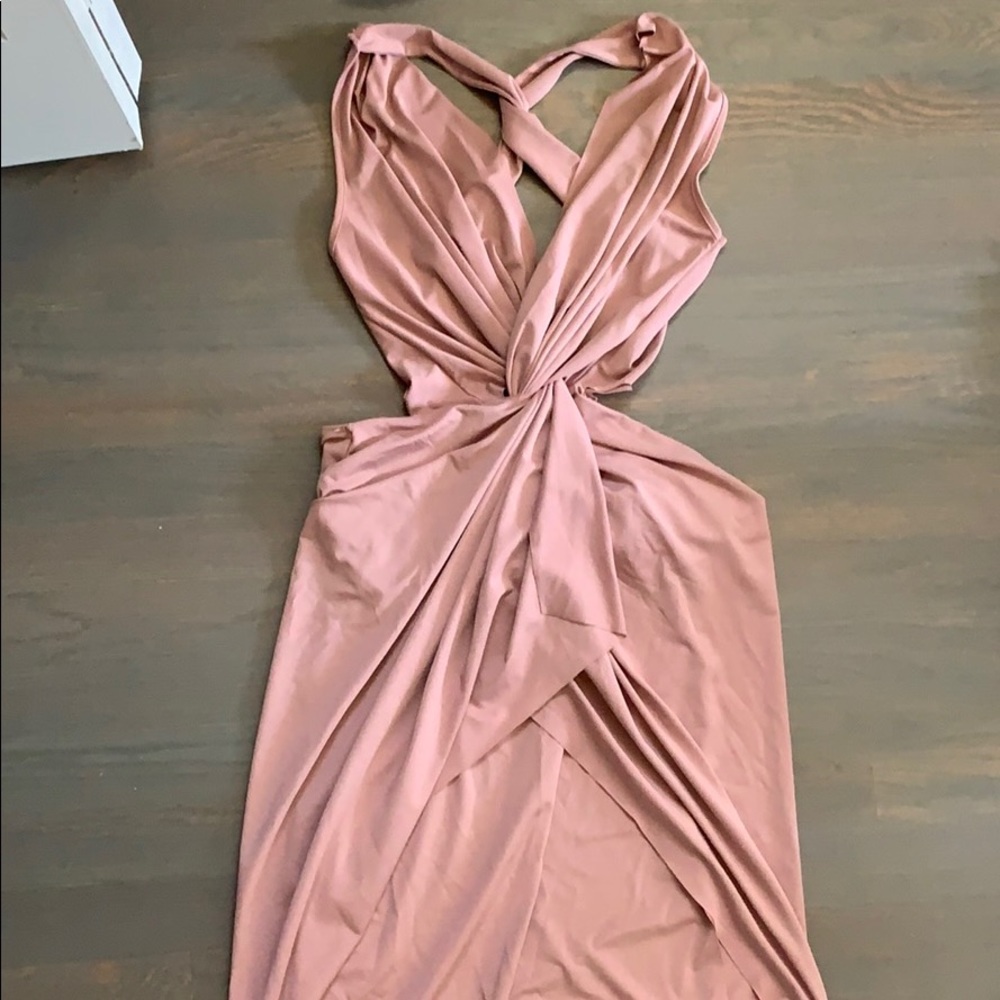 Dusty Rose Cut Out Midi